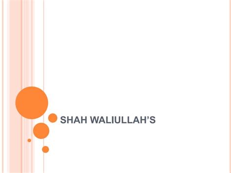 Shah Waliullah as a Muslim Reformer