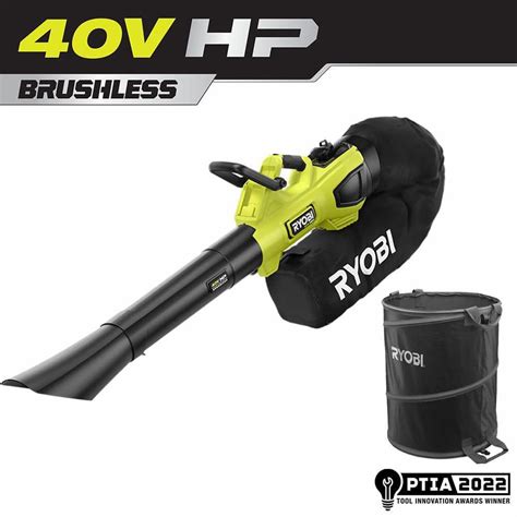 RYOBI 40-Volt HP Brushless 100 MPH 600 CFM Cordless Leaf Blower/Mulcher ...