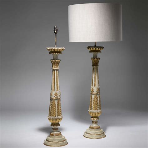 Pair Of Tall C1820 Large Antique French Wooden Table Lamps (T3770 ...