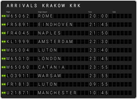 Krakow John Paul II Kraków-Balice Airport [KRK] Arrivals & Flight Schedules