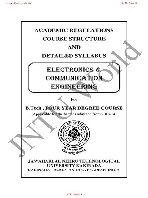 JNTUK ECE R13 Syllabus.pdf | Science And Technology | Engineering