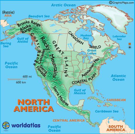 Landforms of North America, Mountain Ranges of North America, United ...