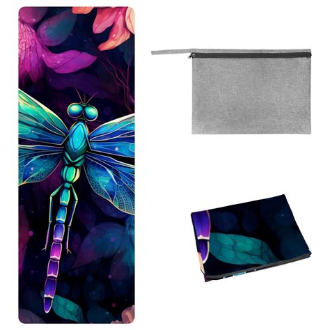 Dragonfly Yoga Mat Towel with Storage Bag, 72.8"x26.8" - Suitable for ...