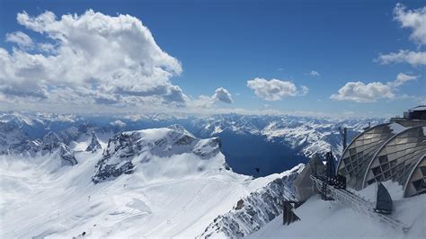 View from Zugspitze summit from earlier today 29/4/2016 [3264x1836] OC ...