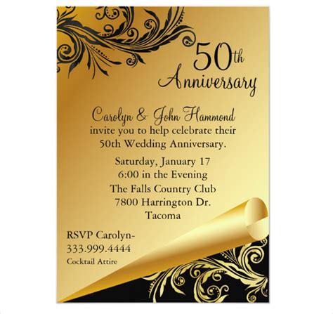 50th Wedding Anniversary Invitation - 15+ Examples, Illustrator, Word ...