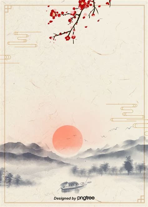 The Background Of Korean Traditional Sunrise Propaganda Poster With Ink ...