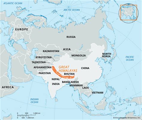 Himalaya On World Map - Allina Madeline