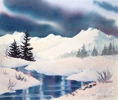 Winter Landscape Painting by Teresa Ascone - Pixels