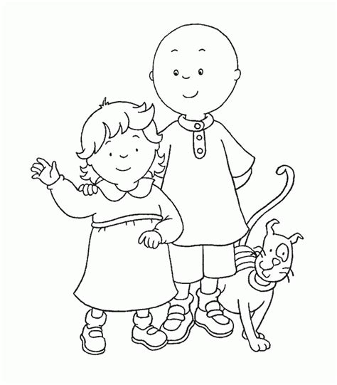 Caillou Rosie and Cat Coloring Page – Printables for Kids – free word ...