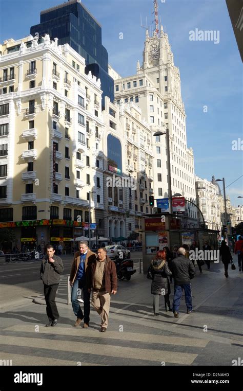 madrid spain gran via architecture street urban Stock Photo - Alamy