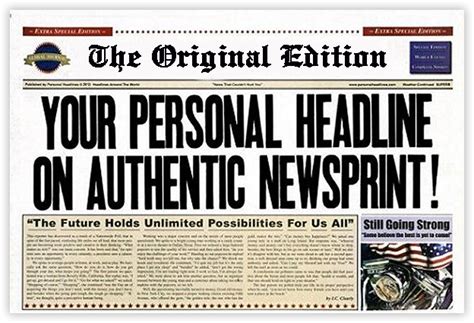 Create a personal headline announcing your LIFE event and it will be ...