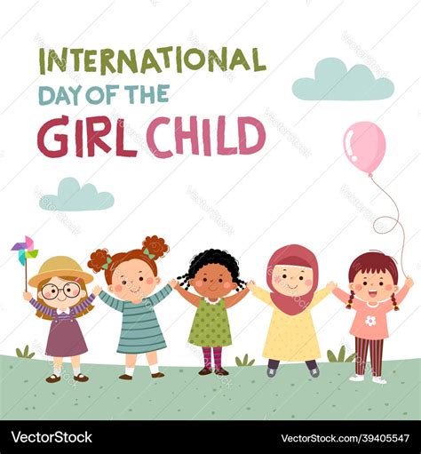 International day of the girl child background Vector Image