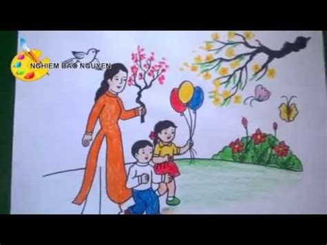 Vẽ tranh mùa Xuân/How to Draw Spring - YouTube