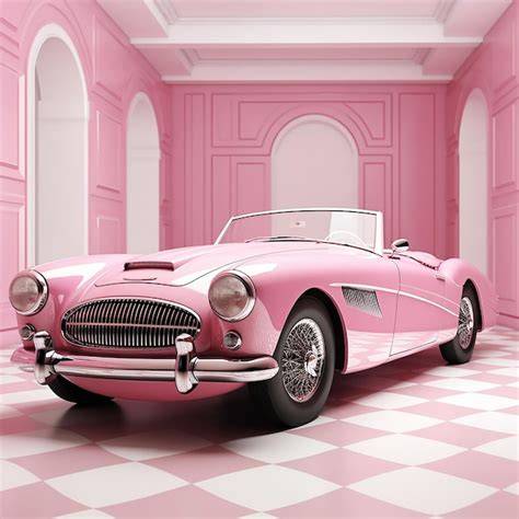 Premium AI Image | Barbie's Pink Dream Car Cruise in Style and Glamour