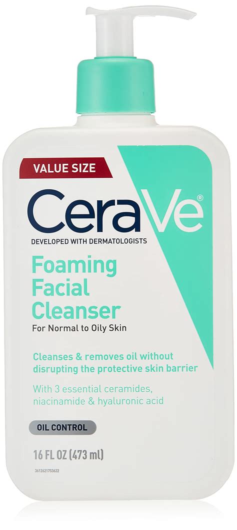 CeraVe Foaming Facial Cleanser, Makeup Remover and Daily Face Wash for ...