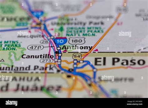 Map of anthony new mexico hi-res stock photography and images - Alamy