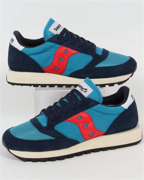 Saucony Jazz Original Trainers Navy/Red,runners,shoes,80s,mens