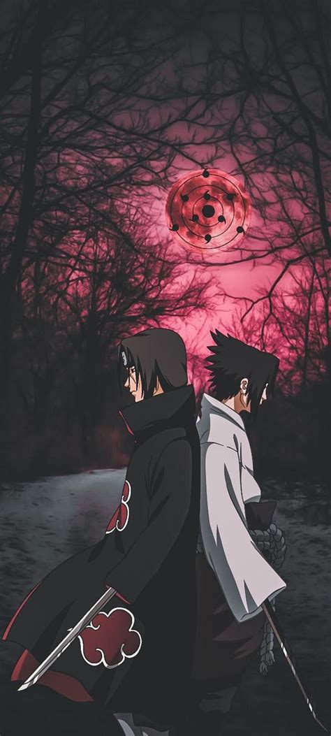 Itachi and sasuke back to back with infinite tsukuyomi behind on the ...