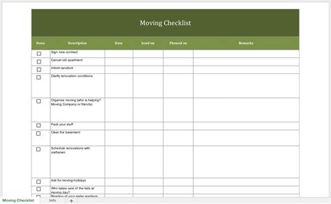 Office Move Checklist Template