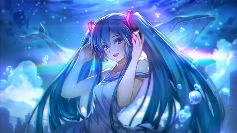 Download wallpaper 2560x1440 hatsune miku, beautiful, anime girl, smile ...