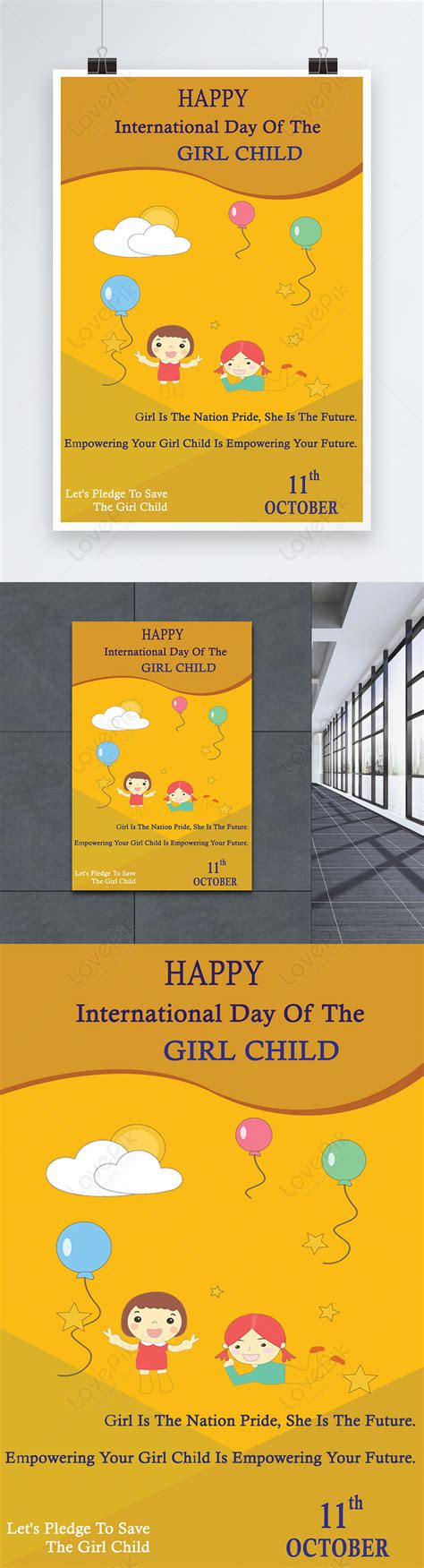 International day of the girl child poster template image_picture free ...