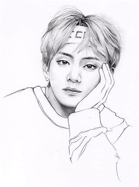 #characterart #artgirl | Bts drawings, V bts drawing, Drawings bts