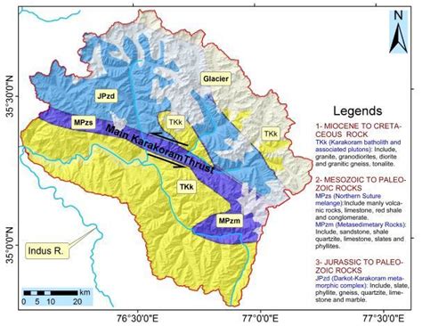 Regional Geologic Map of the Shyok River watershed (Geological Survey ...