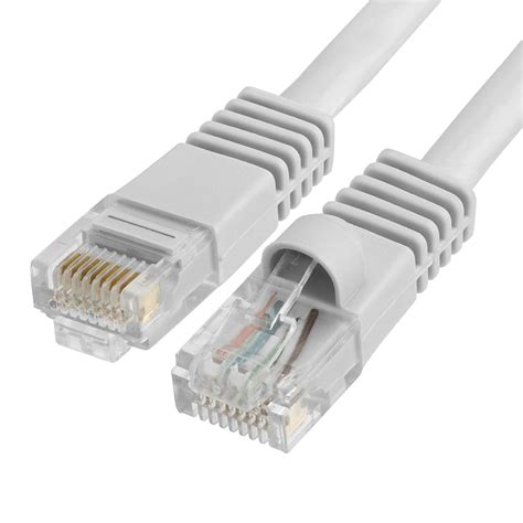 Gray Cat5e RJ45 molded strain relief Ethernet Network Cable – 15ft