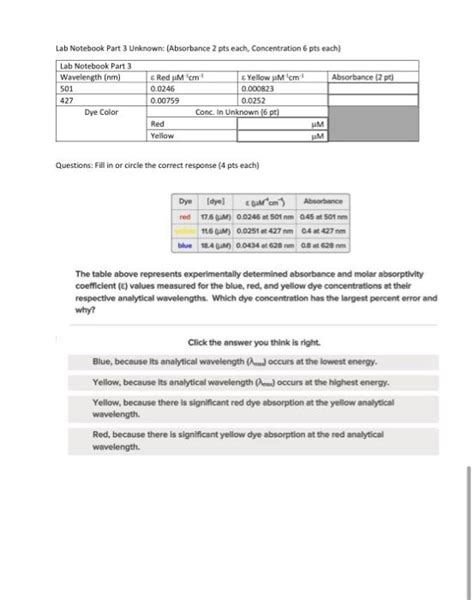 Solved Spectrophotometry 2 Week Lab Report Name: Here is the | Chegg.com