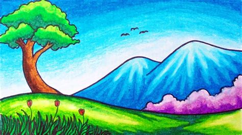 Easy landscape drawing for kids - rilotodays