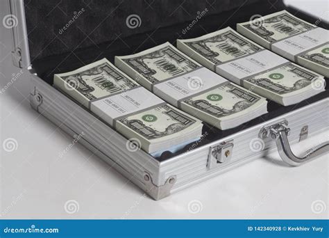 Open Suitcase with One Million Dollars Bills Stacks Stock Photo - Image ...