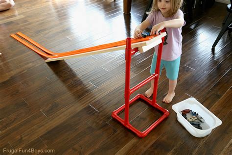 How to Make a PVC Pipe Adjustable Hot Wheels Car Ramp - Frugal Fun For ...