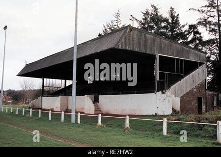 The main stand at Abergavenny Thursdays FC Football Ground, Pen-Y-Pound ...