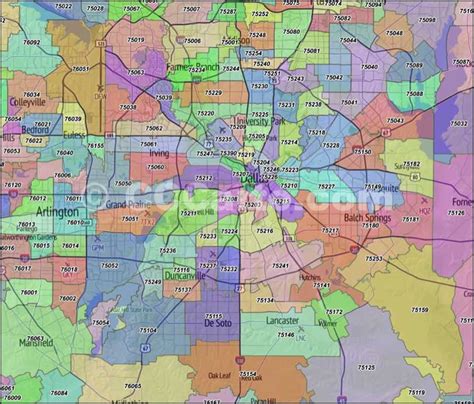 Dallas Zip Codes - Dallas County Zip Code Boundary Map