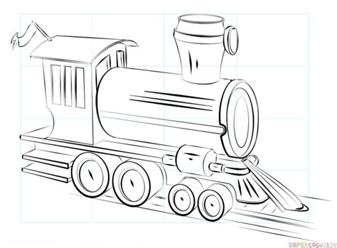 How to draw a steam train | Step by step Drawing tutorials