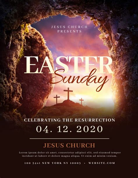 Church Easter Sunday Flyer Templates | PosterMyWall