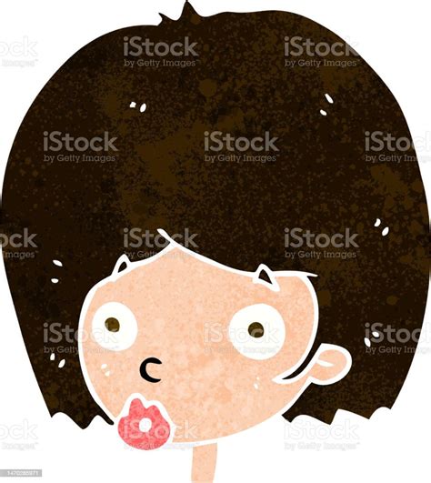 Cartoon Surprised Female Face Stock Illustration - Download Image Now ...