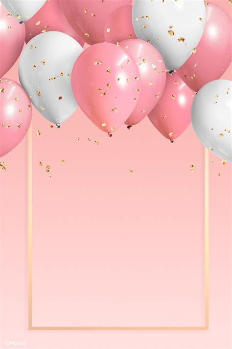 Golden frame balloons on a pink background | premium image by rawpixel ...