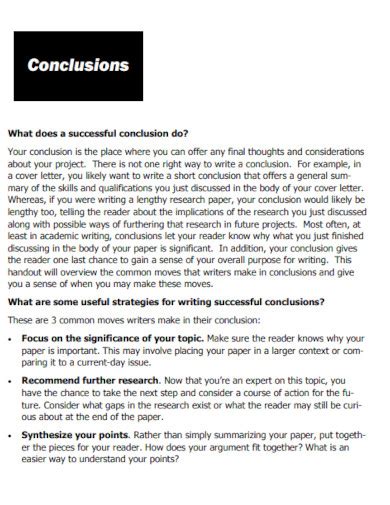 Conclusion - 99+ Examples, How to Write, PDF