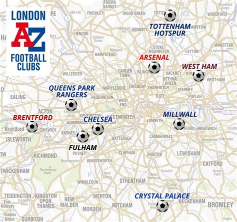 London football stadiums map - Map of footbal stadiums London (England)