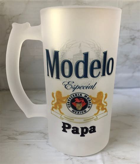 Custom Personalized Beer Stein. Modelo. Frosted Glass Beer | Etsy