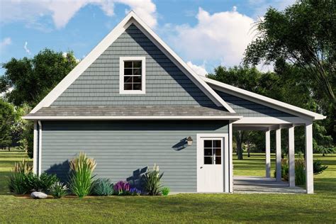 Plan 135019GRA: Two-Car Detached Garage Plan with Side Porch and Bonus ...