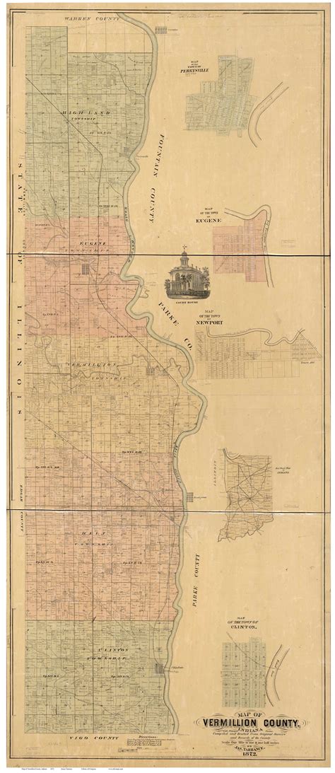 Vermillion County, Indiana 1872 - Old Map Reprint - OLD MAPS