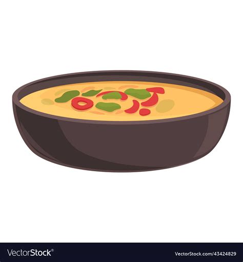 Vegetable soup icon cartoon dish food Royalty Free Vector