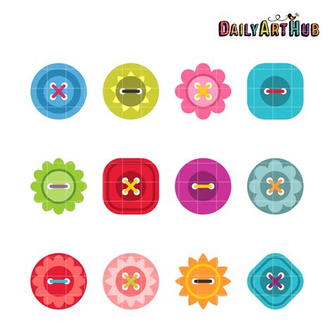 Pretty Buttons Clip Art Set – Daily Art Hub // Graphics, Alphabets & SVG