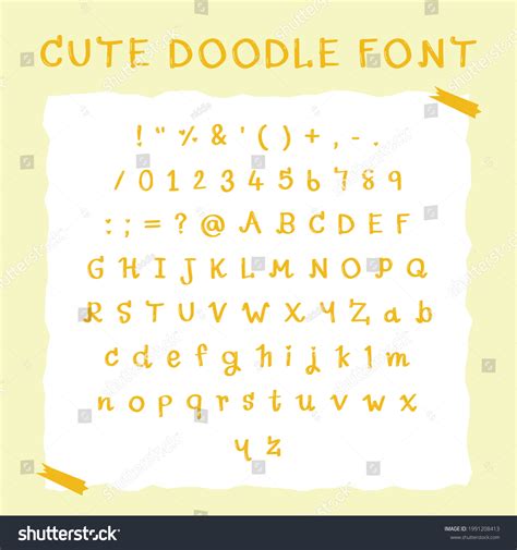 Cute Doodle Font Vector Set Stock Vector (Royalty Free) 1991208413 ...