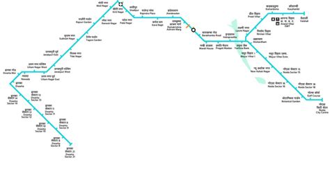 Delhi Metro Blue Line HD Map Route, Station&Timing