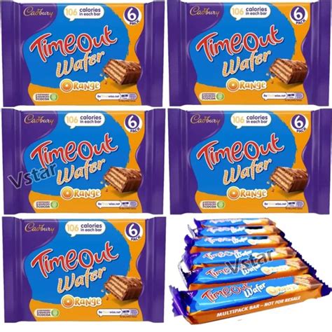 CADBURY TIME OUT Wafer Orange Chocolate Bar 6 Pack 121g £12.99 ...