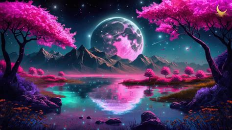 Moon Night Cherry Blossom 4K #3291m Wallpaper PC Desktop