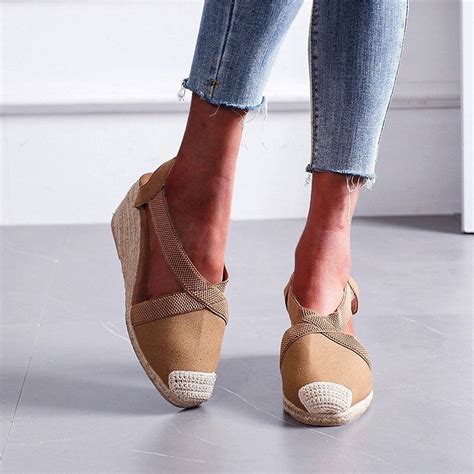 OCW Wedges Women Shoes Closed Toe Espadrille Platform Height Increase ...